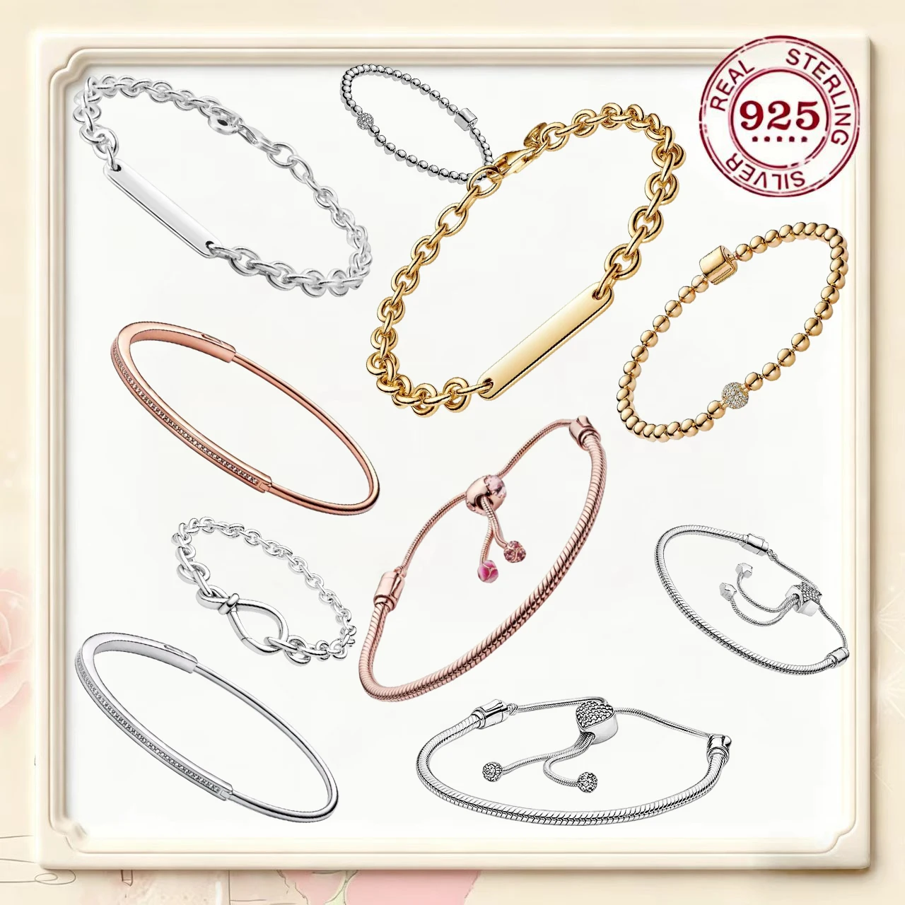 

925 multiple styles, DIY chain, suitable for bracelets, women's fashionable jewelry, Mother's Day gift accessories