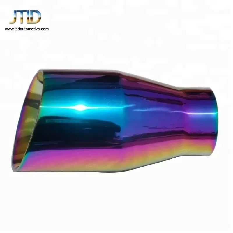 Double Wall Slant Stainless Steel Burned Color Purple Exhaust Tip 102mm Outlet