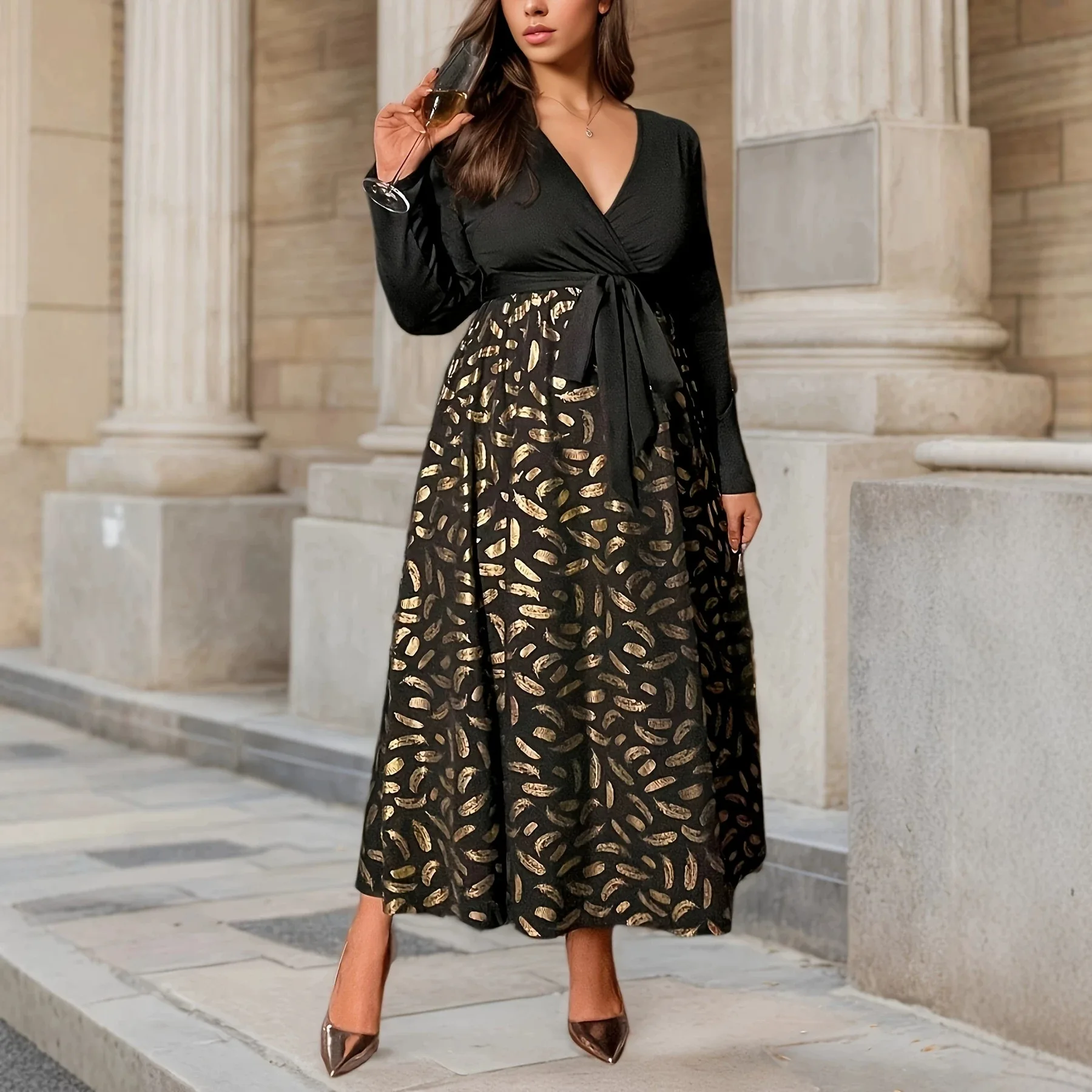 Picture 5: XL-4XL Plus Size Clothes Dresses Women Spring Autumn Robes Long Sleeve Street Style Casual 3XL Big Size Maxi Dress Oversized