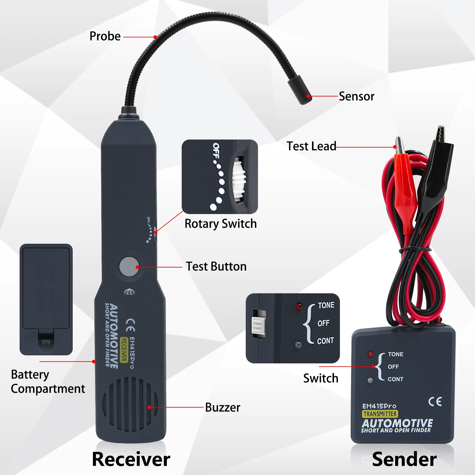 Best Car Automotive Short & Open Finder Car Short Circuit Detector Car Repair Tool detector Track the cables or wires