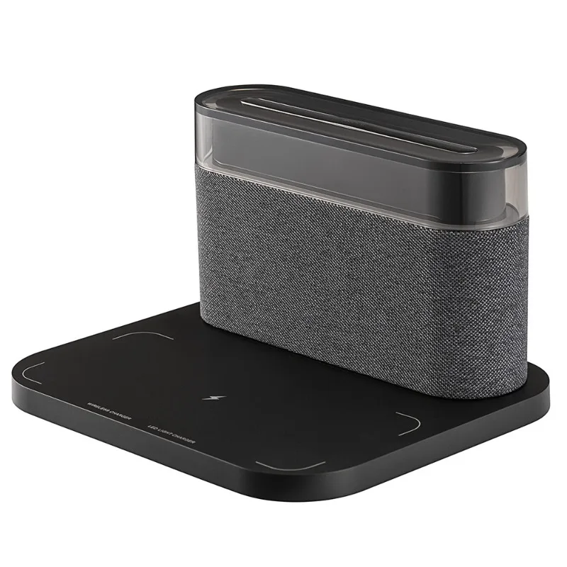 

5-in-1 Bluetooth speaker, mobile phone wireless charging with clock speaker, innovative home bed