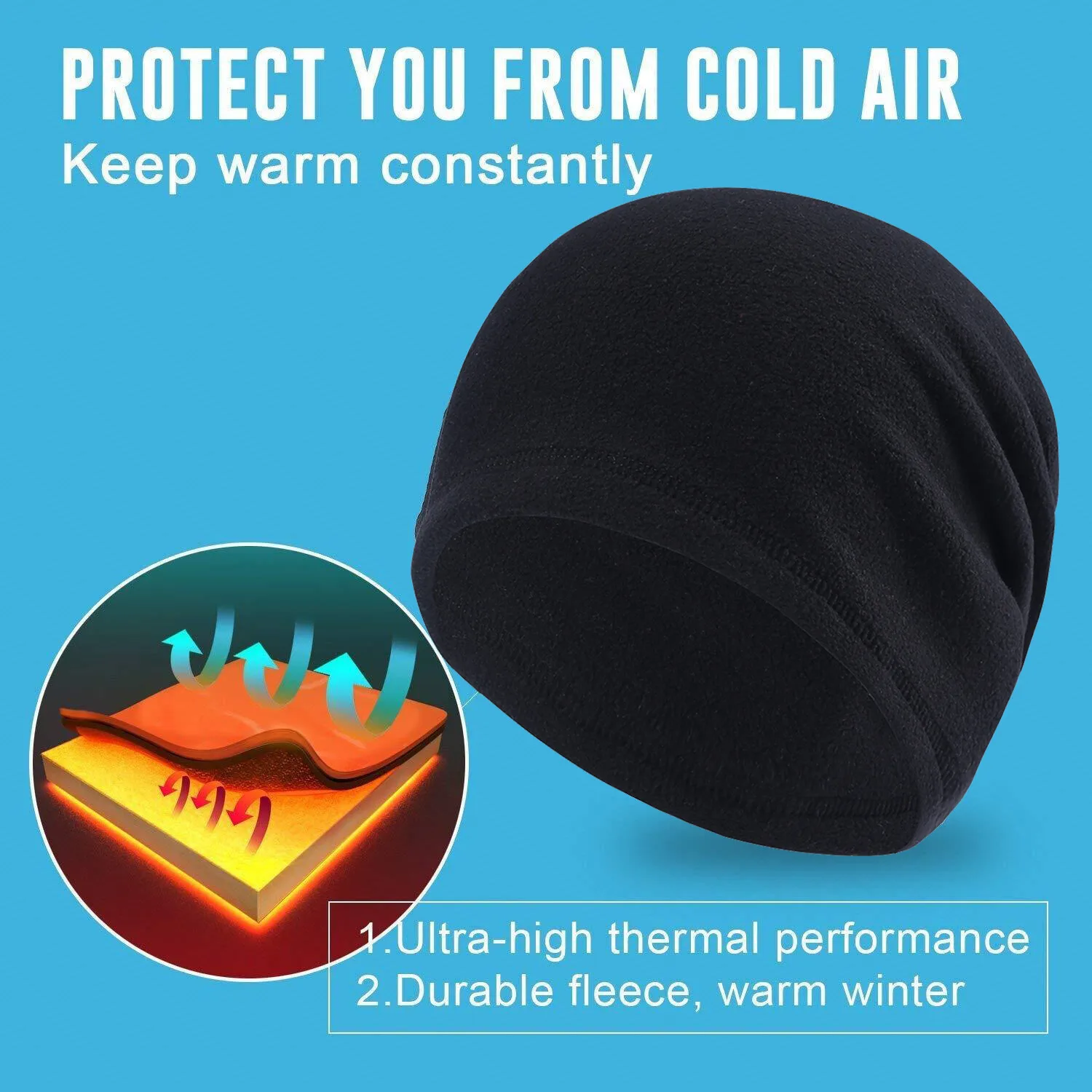 قبعة جمجمة مقاومة للرياح، بطانة للشتاء والطقس البارد الحراري لركوب الدراجات للرجال والنساء