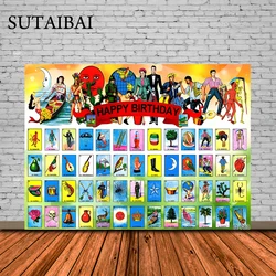 Backdrop Mexican Loteria Backdrop Banner for Adults Birthday Party Decorations Loteria Cards Backgrounds Mexican Party Backdrops