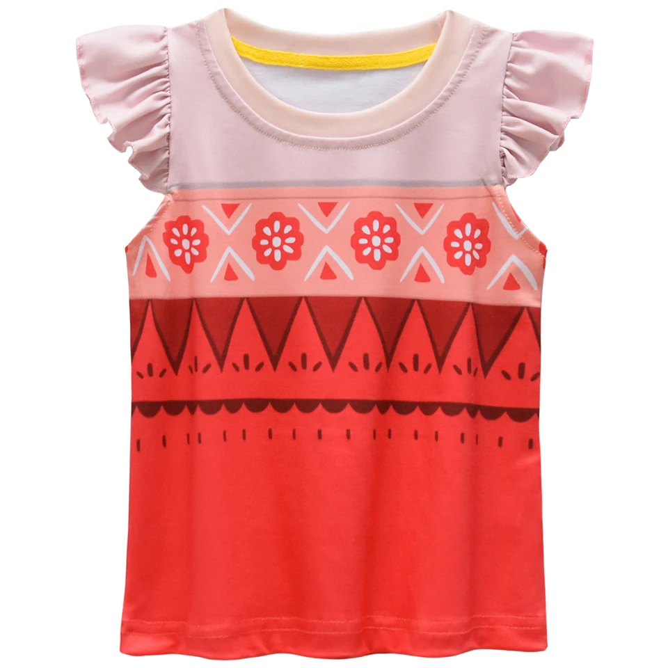 Adventure Princess Moana Girls Outfit Boho Top Skirt Halloween Cosplay Birthday Party Children Costume Summer Fancy Kids Clothes