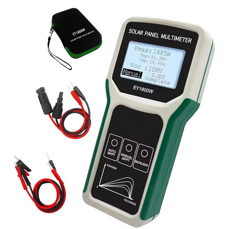 

Solar Panel Multimeter EY1800W 20-120V 0-60A Auto Manual Tester Smart MPPT LCD Display Portable for PV Systems