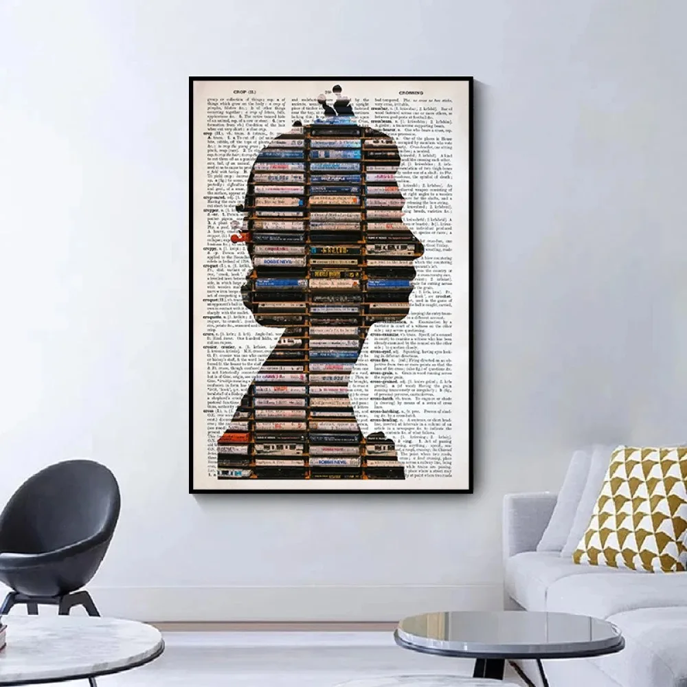 ملصقات بورتريه عتيقة لديكور المنزل ، طباعة بورتريه بريطانية ، الملكة الثانية ، إليزابيث ، لوحات قماشية ، قاموس ، فن جداري مشهور ، صورة #4