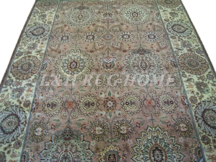 Free shipping 5.5'X8.75' 180 Line Hand-knotted  Wool and silk Oriental Persian carpet handmade Persian carpet