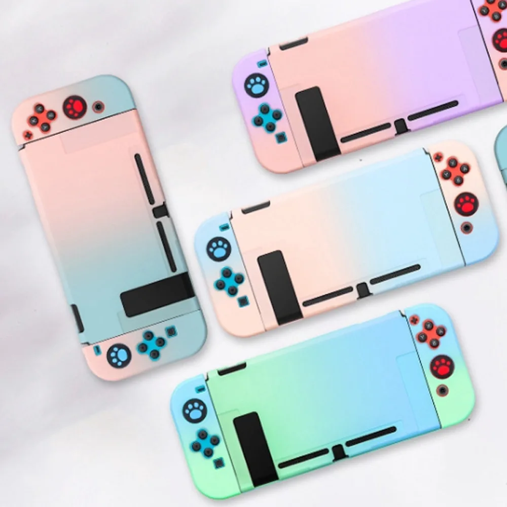 Funda protectora para Switch NS JoyCon, carcasa protectora de Color degradado, desmontable, ultrafina, colorida, PC