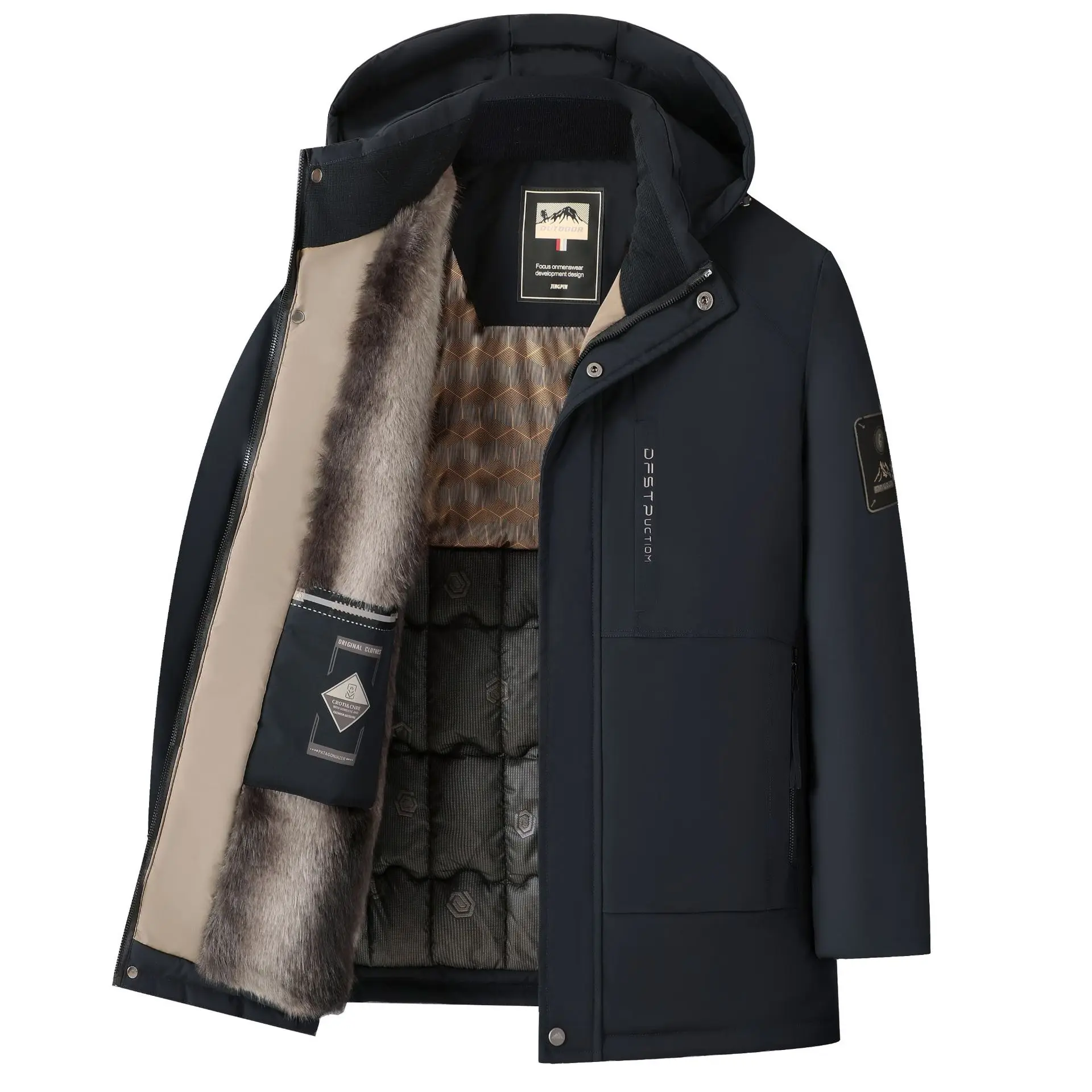 

New Style Men's Winter Cotton Jacket Thickened Warm Windproof Hooded Casual Insulated Men's Winter Cotton Jacket for Cold Winter