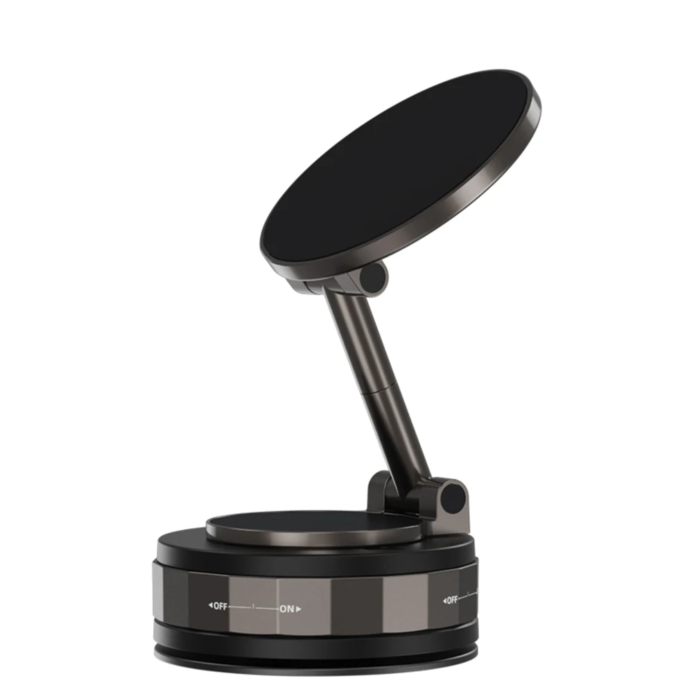 

360 Degree Rotating Car Phone Holder with Vacuum Suction Foldable Space Saving Design and Robust Zinc Alloy Frame
