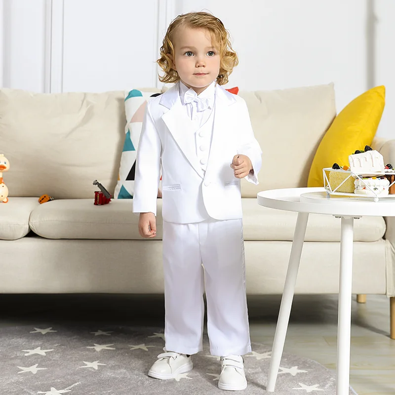 

New Classic children's clothing, Infant and Toddler Small Suit Set,Boy's bow long sleeves 5pcs Suit Set 3583