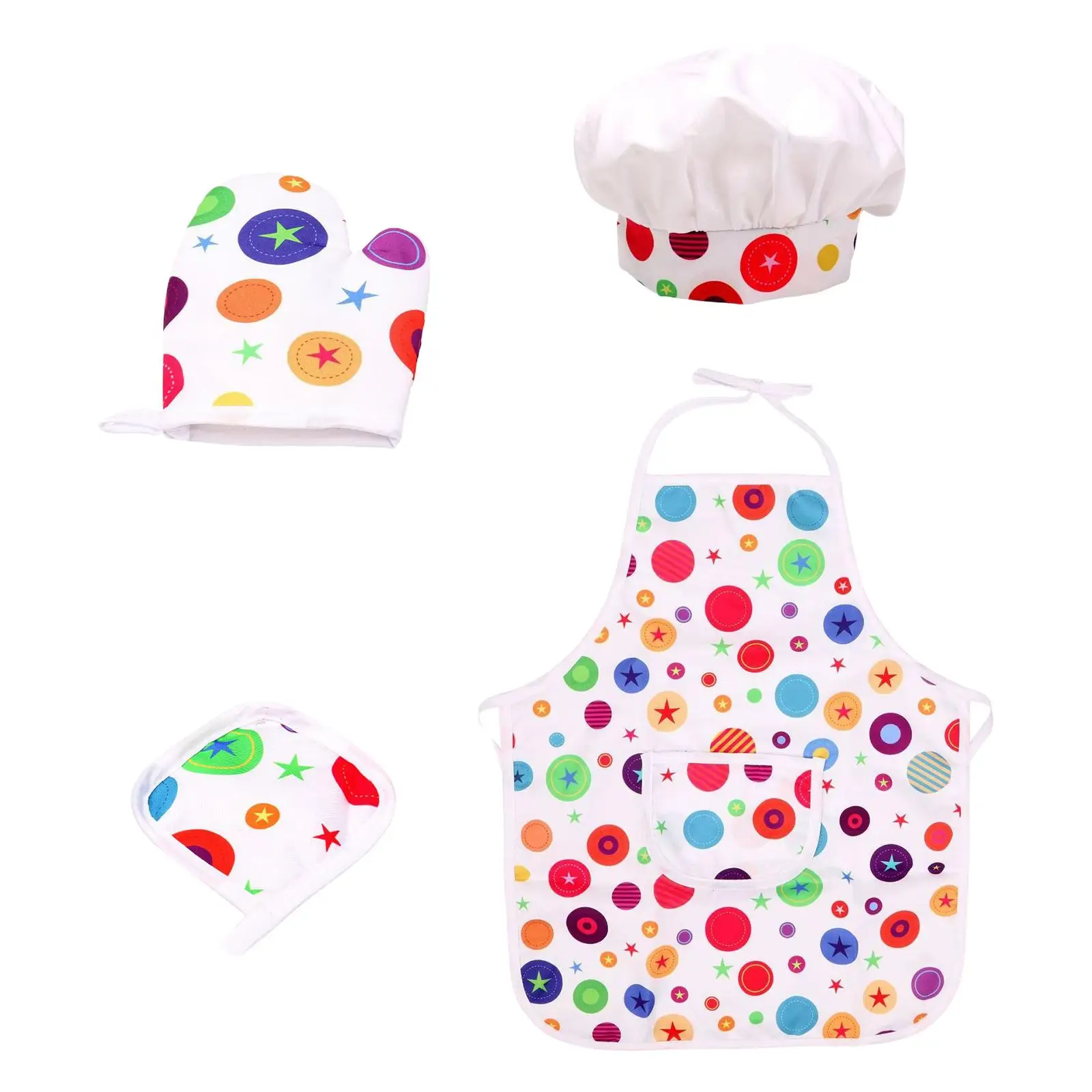Cute Kids Cooking Baking Chef Set Pretend Play Kitchens Chef Costume for Educational Toy Little Girls Gifts 3 4 5 6 Years Old