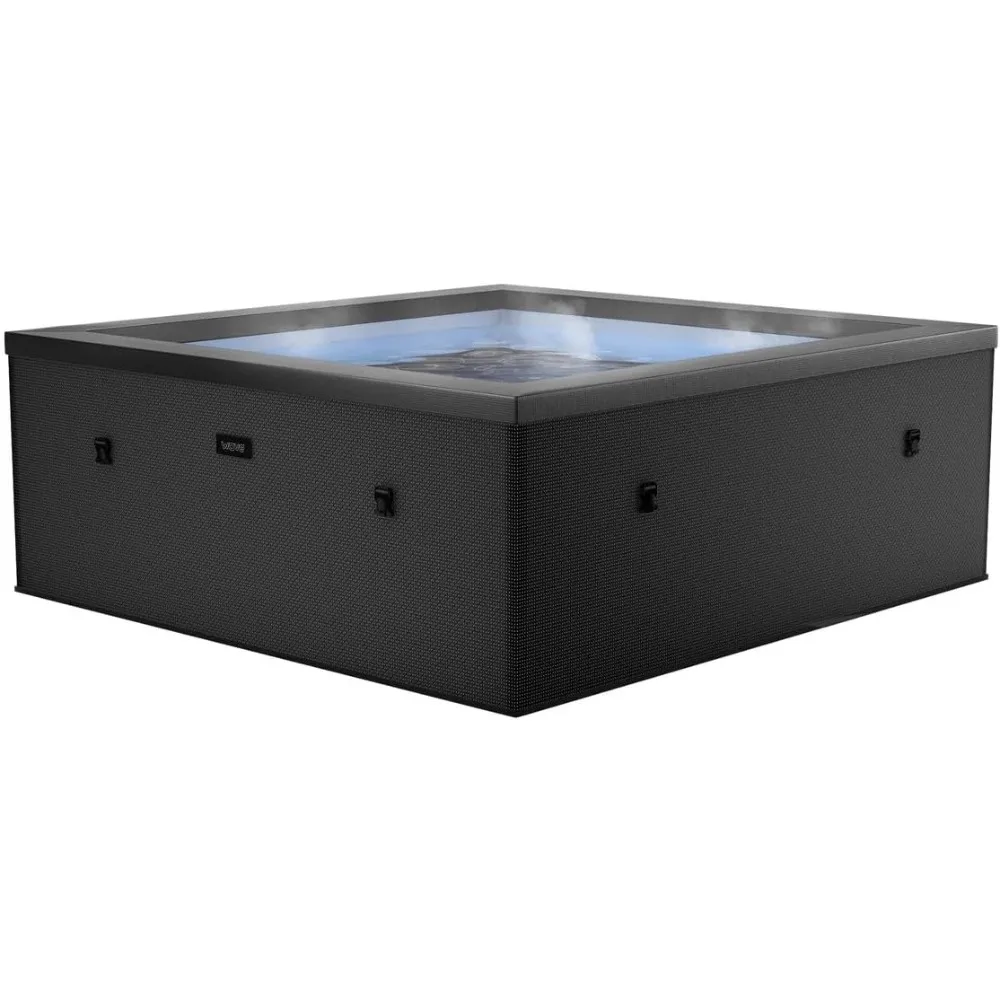 Banheira de hidromasaje de espuma ecológica Garda para 4 personas, spa portátil para exteriores con material de PVC duradero de calentamiento rápido | Configuración fácil | Ideal para el jardín