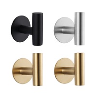 1/2PCS Adhesive Wall Hook Stainless Steel Robe Sticker Hooks Towel Coat Key Pants Hangers Bathroom Kitchen Storage Accessories