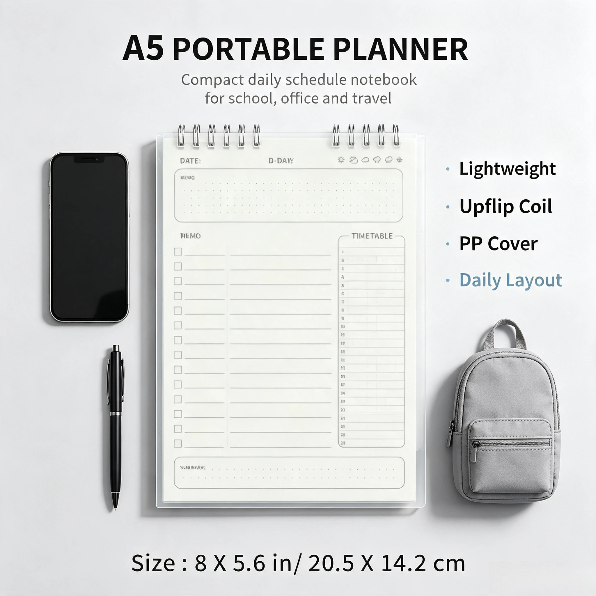 Office Stationery Supply List - 1pc Planner Agenda Spiral A5 Notebook