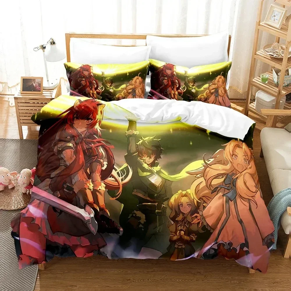 Exquisite 3D Printed The Rising Of The Shield Hero Bedding Set Duvet Cover Double Twin Full Queen King Adult Kids Bedclothes Qui