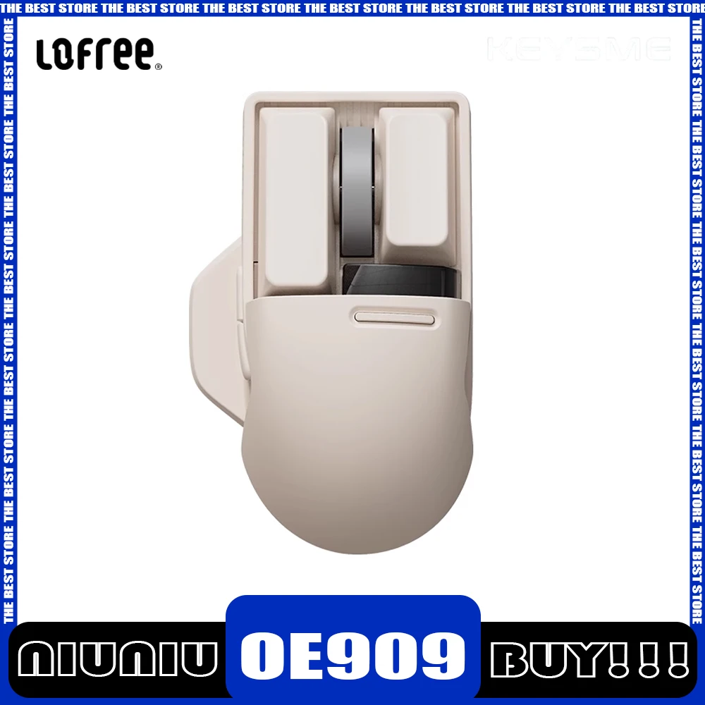 LOFREE Small Mouse Oe909 Mid-Hand Suitable Office Mouse Social Animal Banana Back Shell Set Oled Display Three-Mode Pbt Mouse