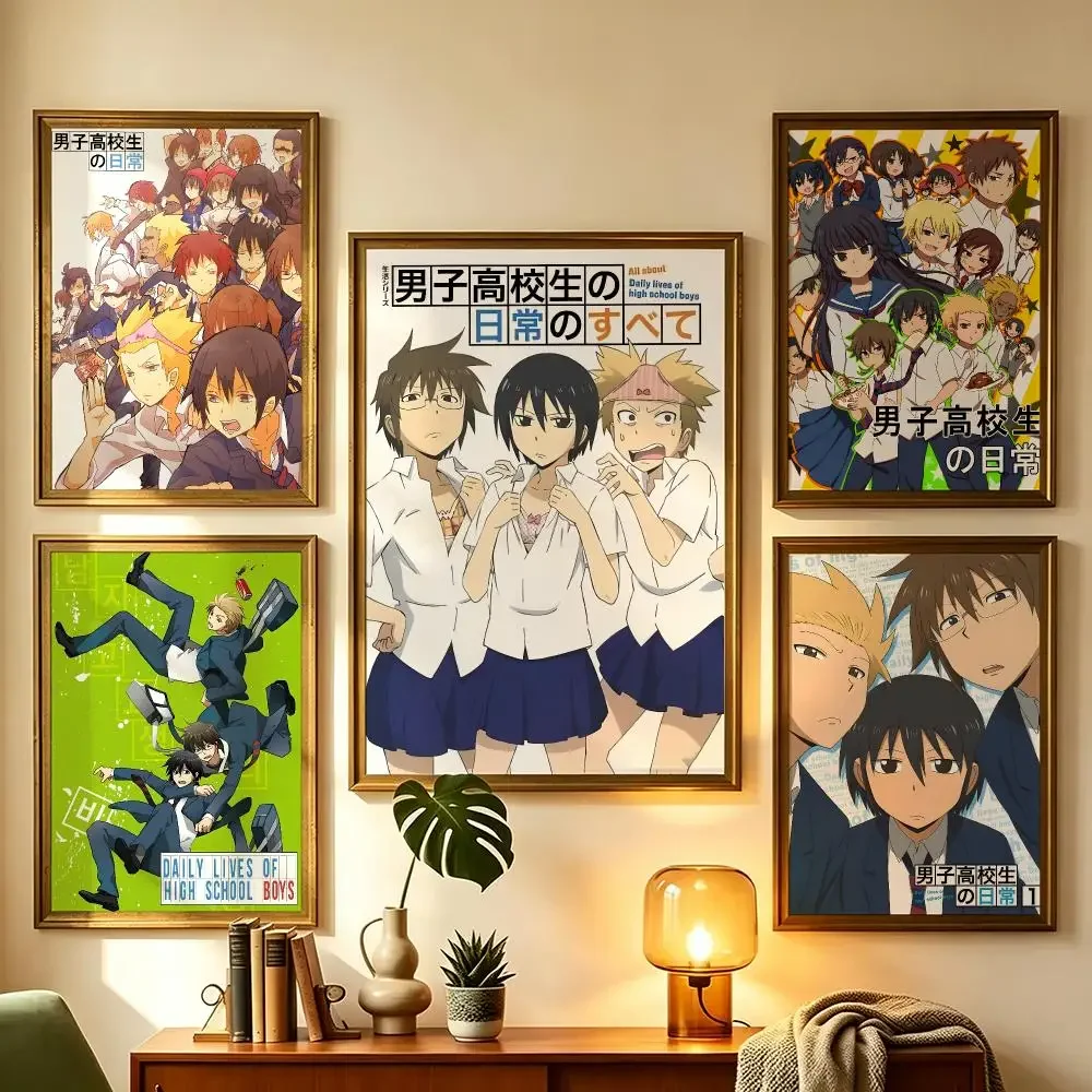 Daily Lives of High School Boys Poster Wall Sticker Poster Decal PP Material Self-Adhesive Waterproof for Living Room Home Wall