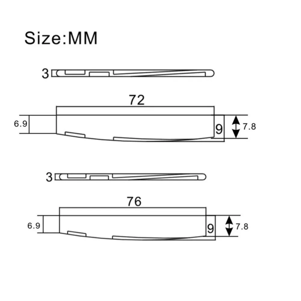 1PC Acoustic Guitar Brass Bass Saddle, Metal Guitar Bridge for Wooden Guitar, 72/76mm Length Specification