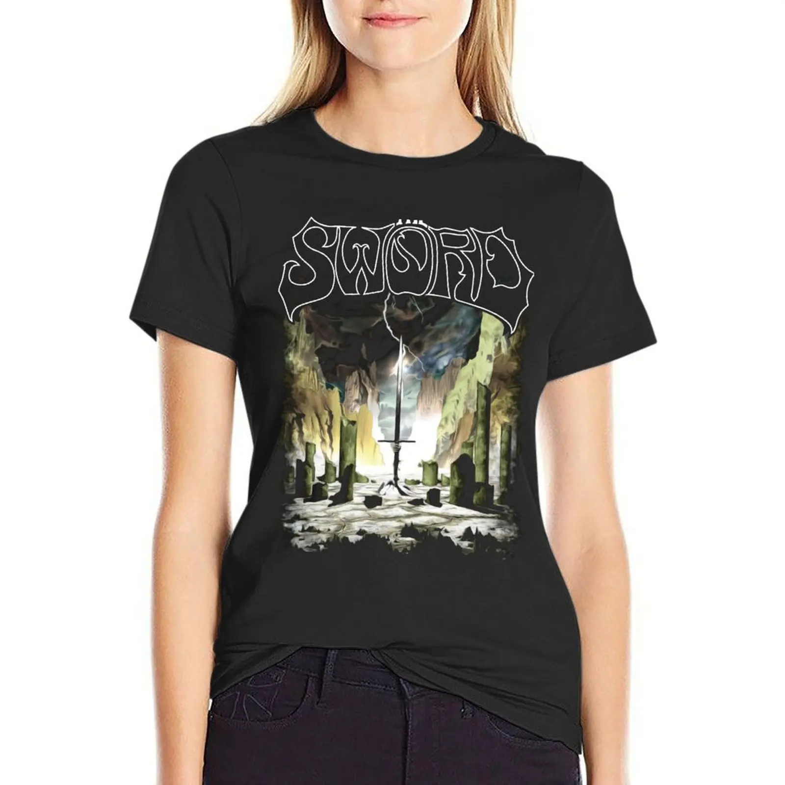 THE SWORD BAND T-Shirt sublime animal print shirt for girls cropped t shirts for Women