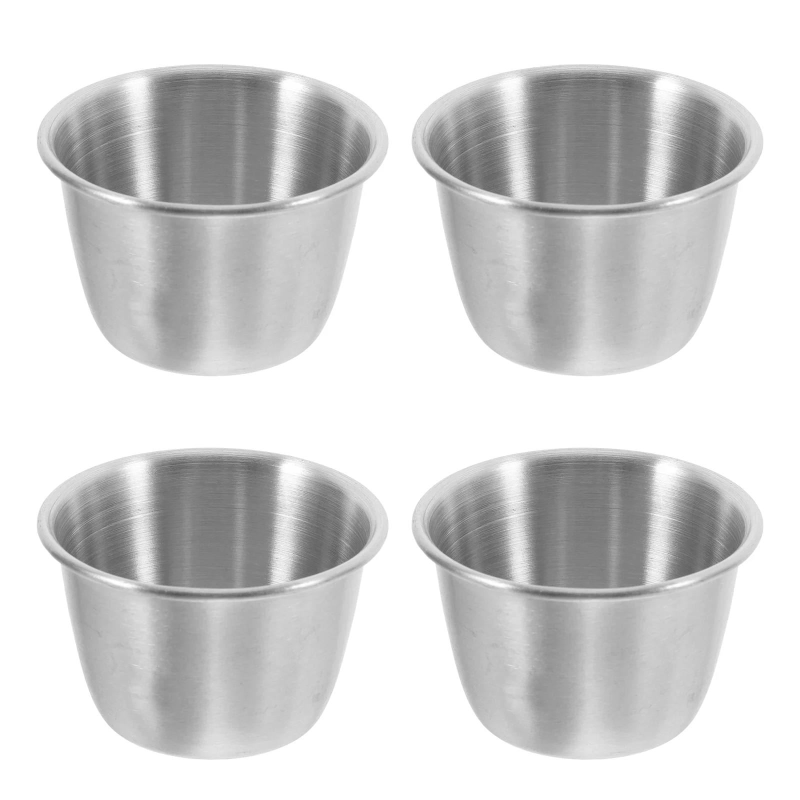 

4 Pcs Small Stainless Steel Condiment Sauce Cup Rustproof Salad Cup Dipping Bowl Metal Sauce Holder Kitchen Tool Set for Soup