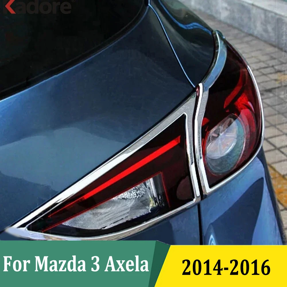 

Для Mazda 3 M3 Axela Hatchback 2014 2015 2016, хромированный задний фонарь, крышка заднего фонаря, наклейка на автомобиль, внешние аксессуары