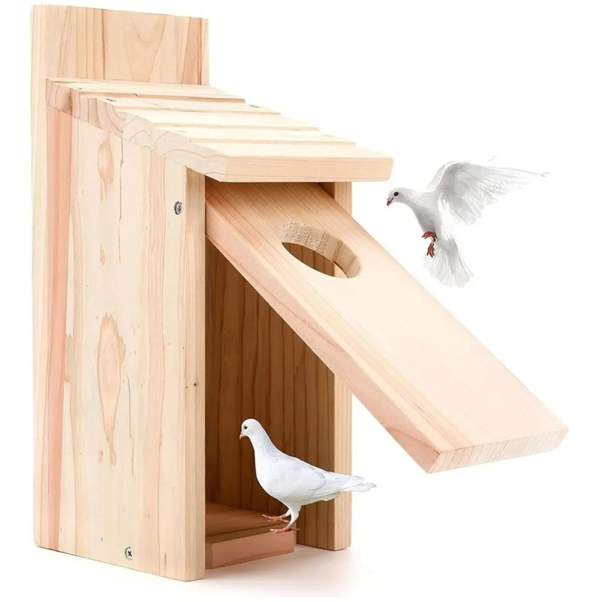 Solid Wood Bird House Outdoor Hanging Nest Breeding Cage Decorative Hanging Bird Houses for Outdoors