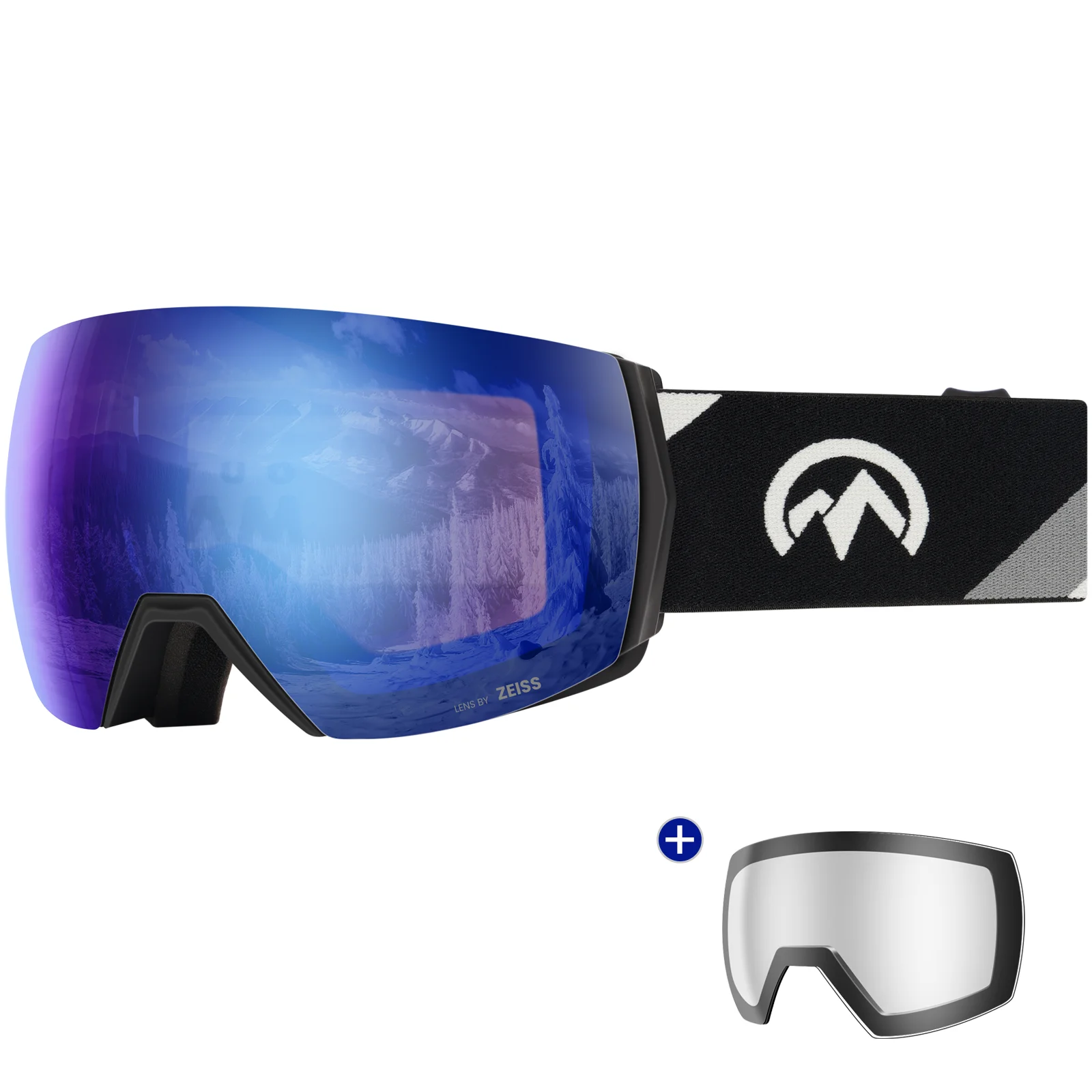

OutdoorMaster Ultra Zeiss Lens Ski Goggles OTG, Magnetic Interchangeable Snow Goggles With 2 Lens, Snowboard Goggles