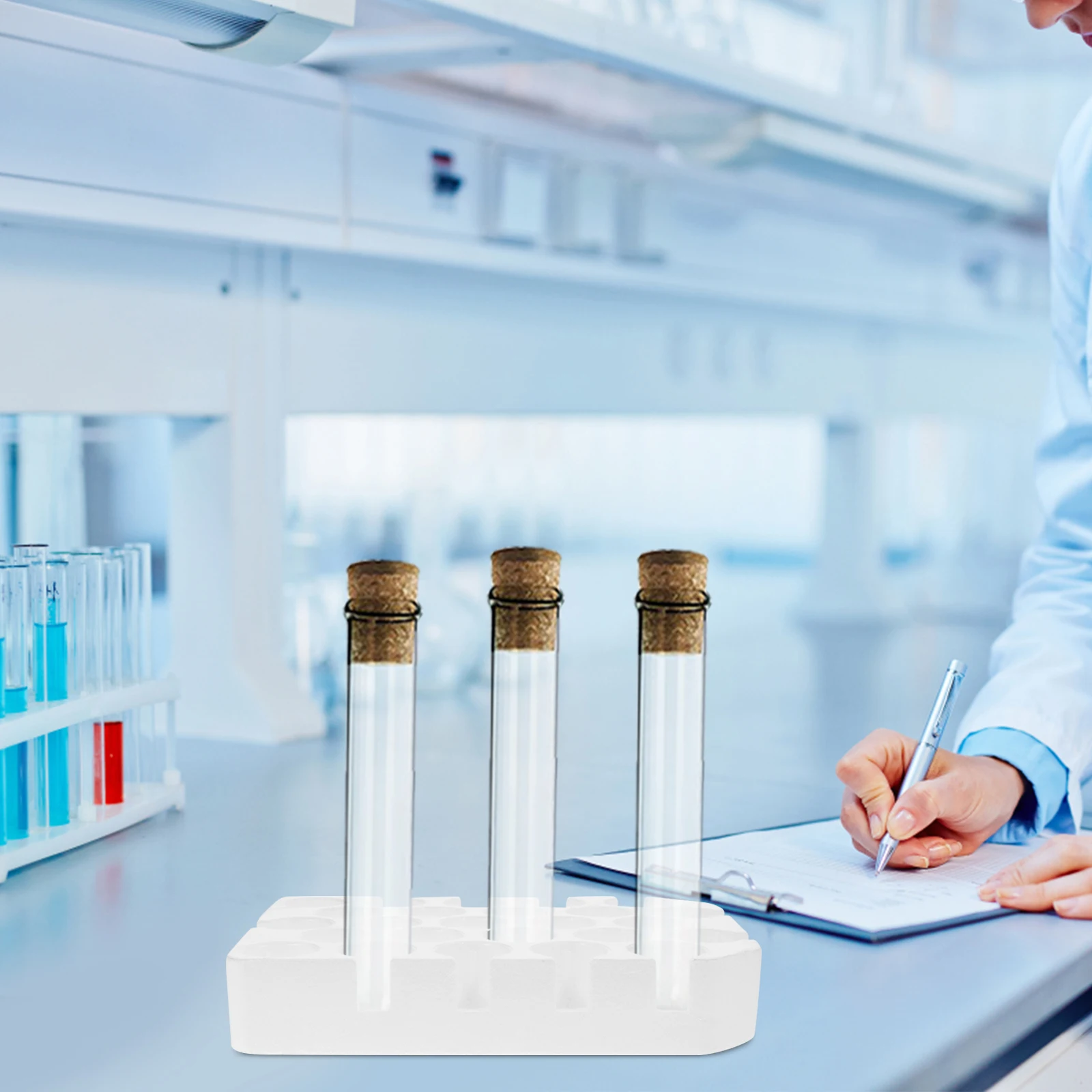 

1pc Rack Lightweight Test Tube Holder Laboratory Foam Base Vial Organizer Scientific Experiment Accessory Tube Stand