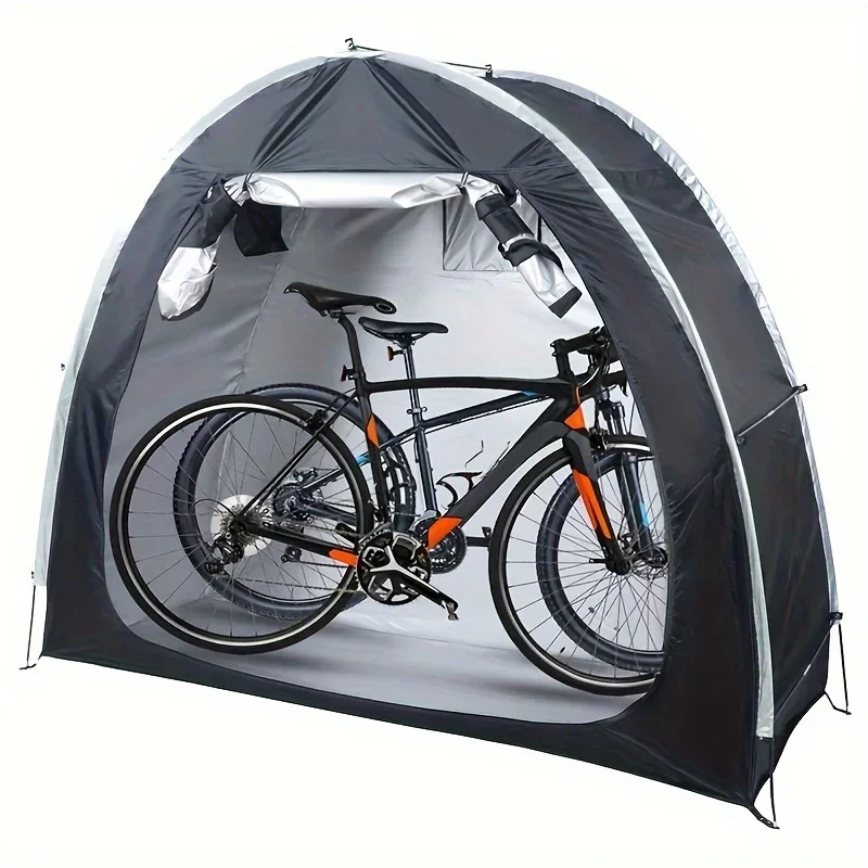 

Bicycle Tent Outdoor Storage Waterproof, Outdoor Bicycle Cover Storage Tent, 420D Waterproof Silver Coating Oxford Bicycle Cover