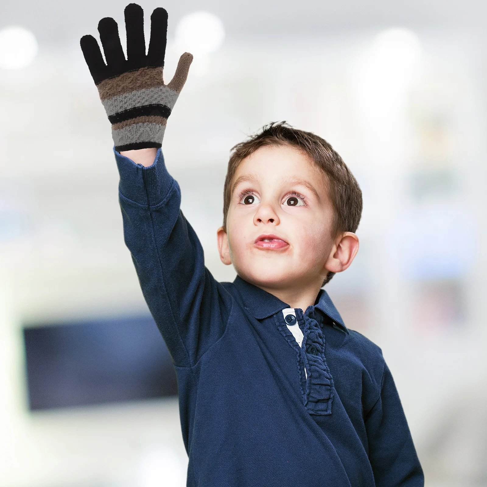 

1 Pair Kids Winter Gloves Toddler Knitted Mittens Warm Thermal Cotton Cute For Autumn Winter Baby Boy Girl 0-2 1-3 2-4