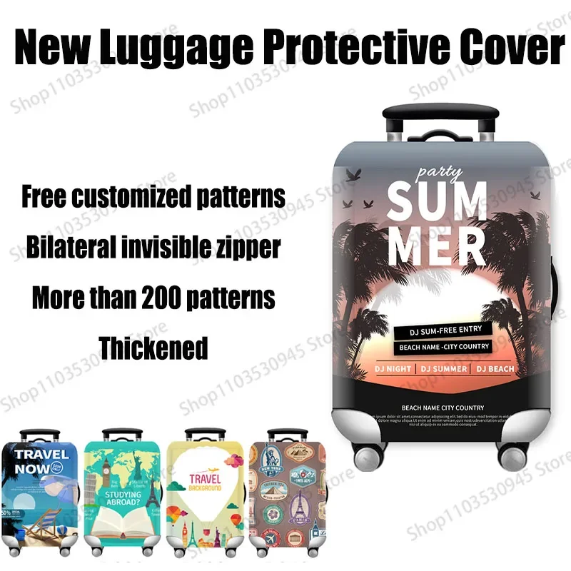 Dikke Elastische Cartoon Bagage Beschermhoes Rits Pak Voor 18-32 Inch Tas Koffer Covers Trolley Cover Reis Accessoires