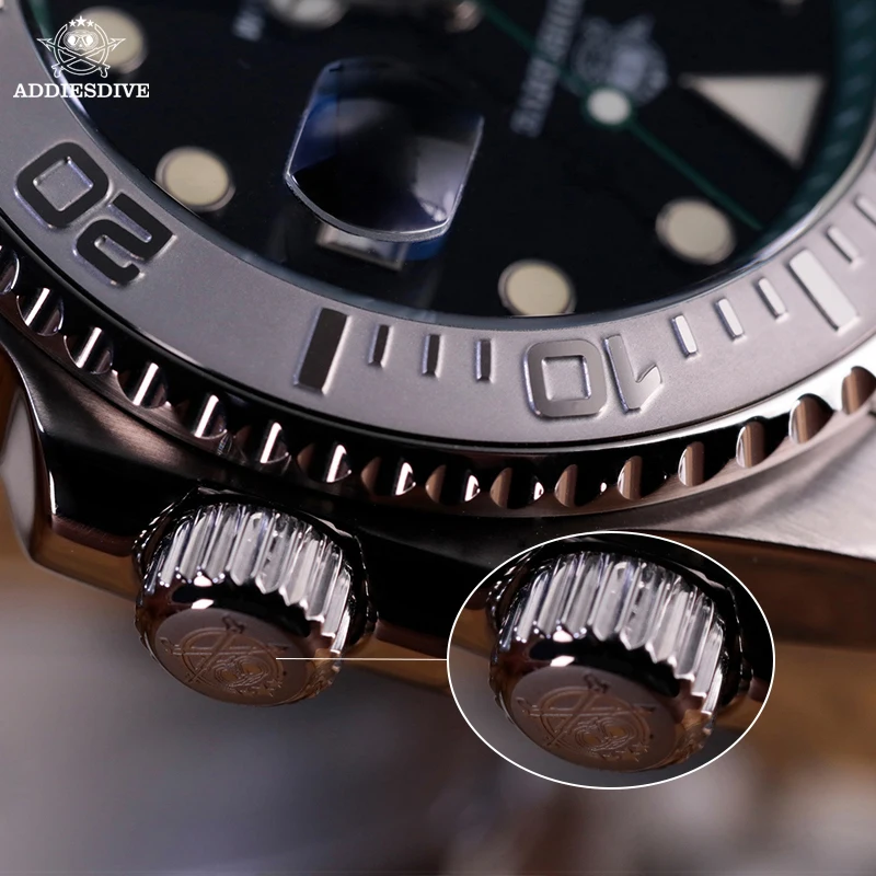 ADDIESDIVE Men's Dive Watch 200m Water Resistance BGW9 Super Luminous Ceramic Bezel Stylish Men's Stainless Steel Quartz Watch - view 3