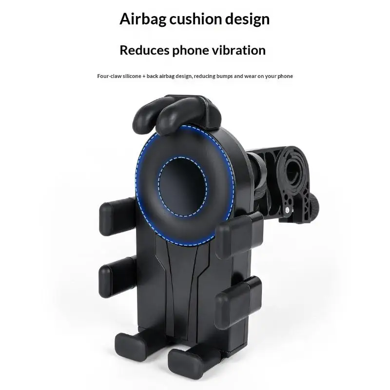 Motorcycle Cell Phone Holder GPS Shockproof Smartphone Handlebar Rearview Mirror Mount Airbag Shock Absorber Bracket