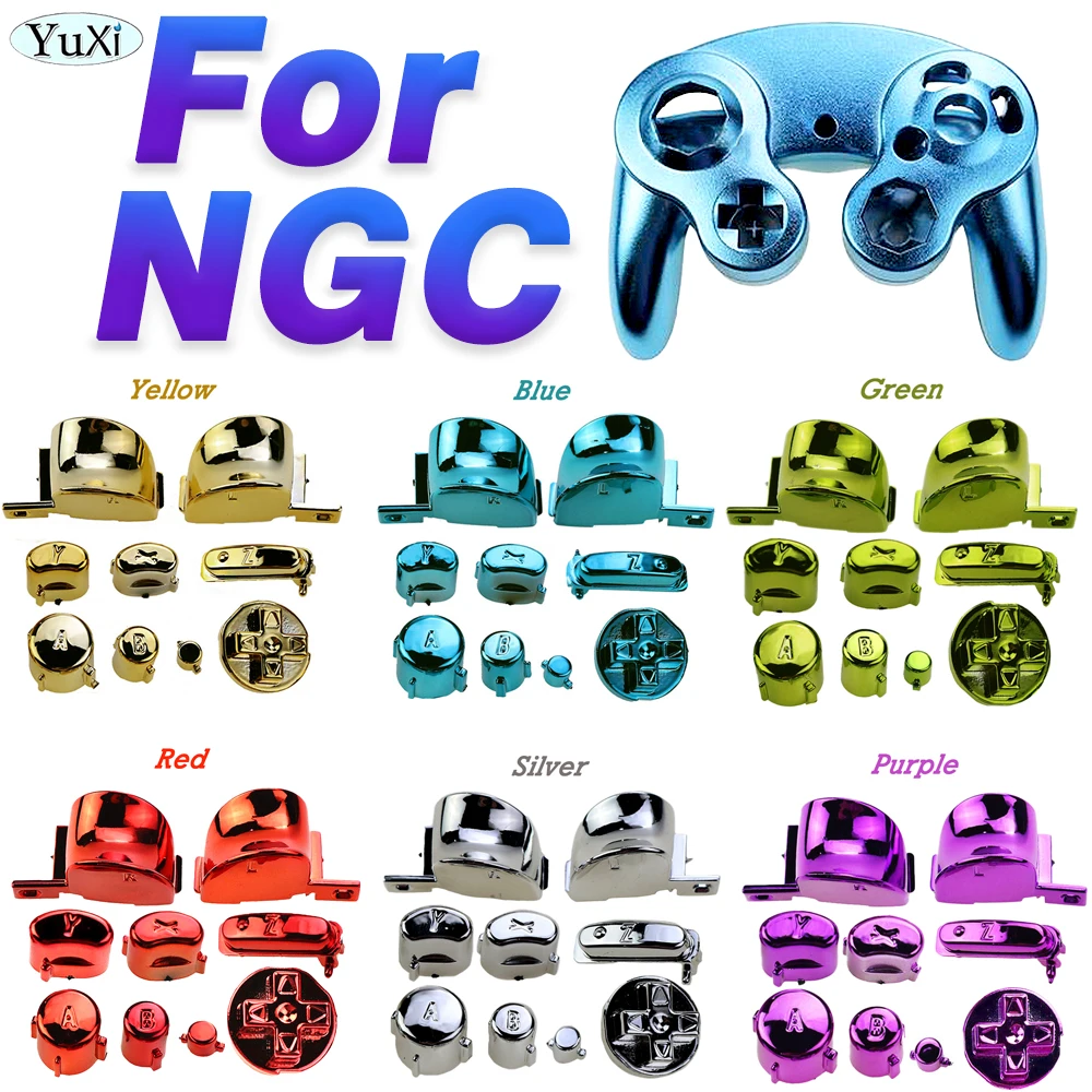 

1Set For NGC Analog Stick Cap Button ABXY Keys Z Keypads L R Joystick Stick Caps Electroplating Gamepad Controller Accessories