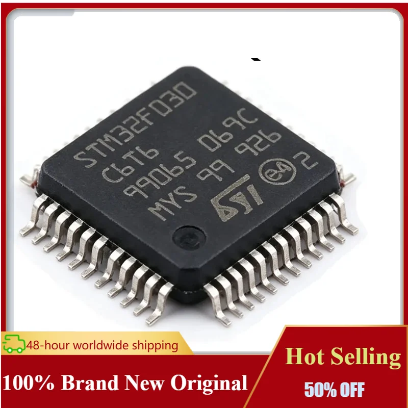 10PCS  STM32F030C6T6 LQFP48 Microcontrollers - MCU New Original Stock Ready for Fast Delivery