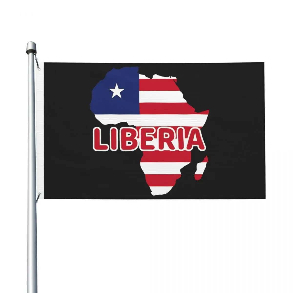 Liberia Liberian Flag Map Africa Print Flag Graphic 3x5 ft Flags Polyester Hanging High Quality Banner For Indoor Outdoor Decor