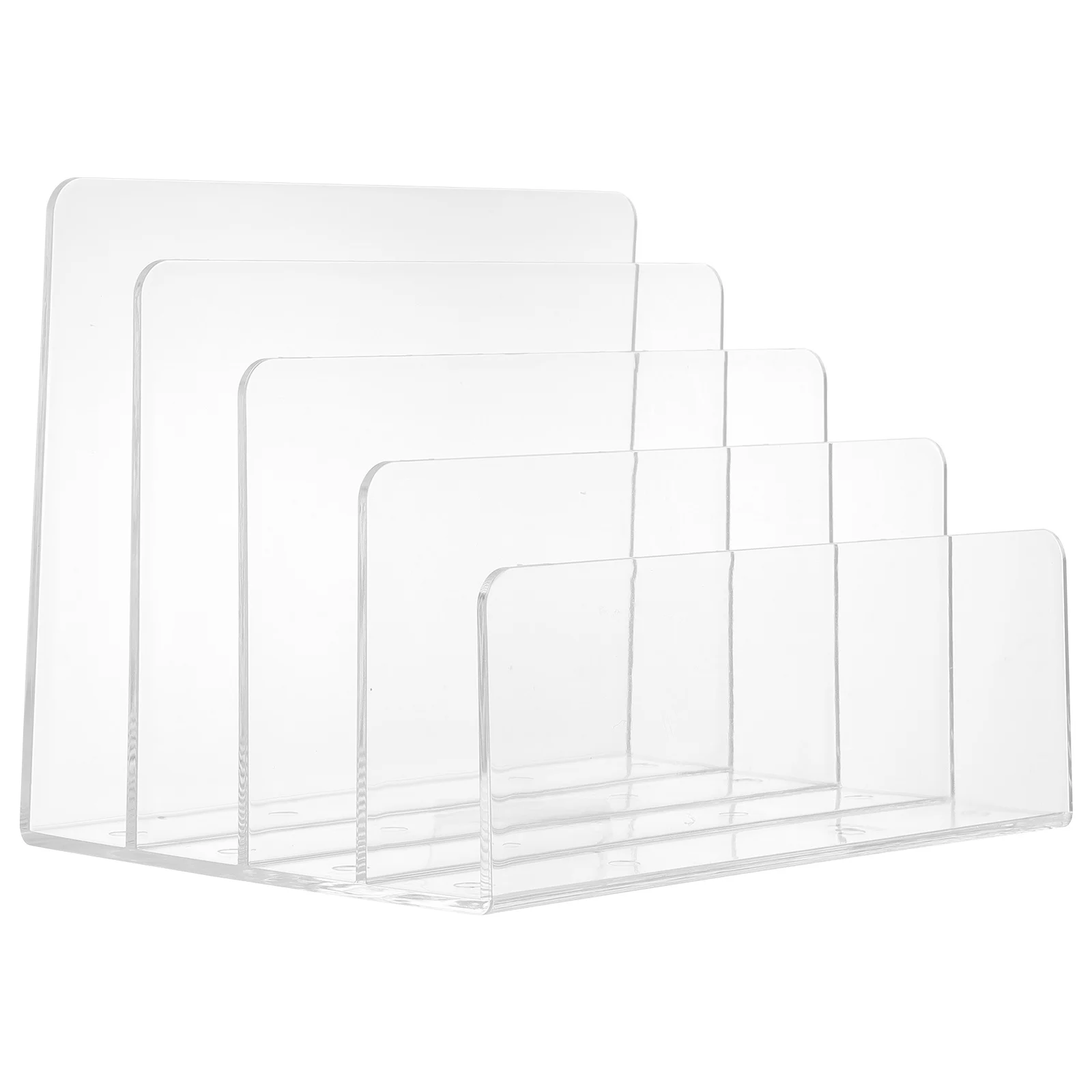 

Books and Documents Shelf Magazine Display Stand Clear Bookends Holder for Shelves Desk Office Organisation