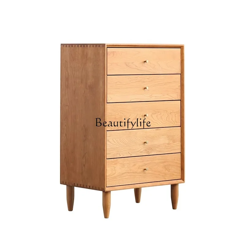 

Japanese-style solid wood Nordic bedroom modern simple furniture living room locker sub living room side cabinet
