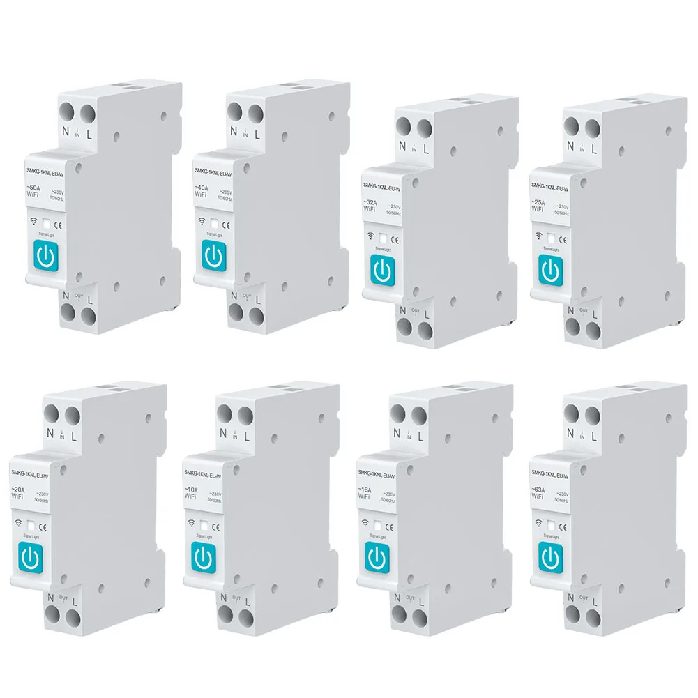 WIFI落書きインテリジェントサーキットブレーカー スマート保護ブレーカー 1P DINレール 家庭用リモートコントロールスイッチ WIFI DINレールスイッチ