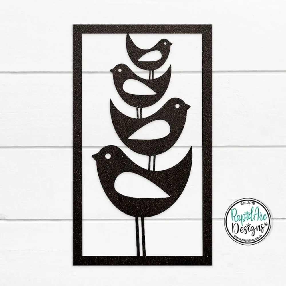 1pc Mid Century Modern Stacked Birds Metal Wall Art, Retro Atomic Style Decor, Ideal Gift