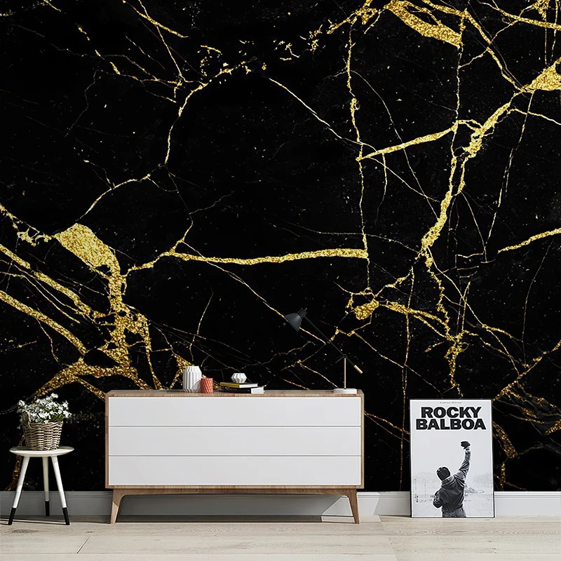 

Custom Art Wall papel mural papel de parede 3d Black marble wallpapers for Living Room Bedroom photo murals Wallpaper home decor
