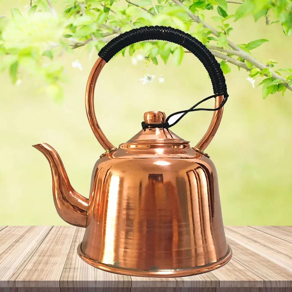 1.5L Pure Copper Teapot Thickened Red Copper Brass Boiling Kettle Anti-Scald Milk Tea Pot Vintage Copper Tea Set For Home