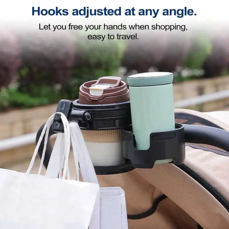 Scooter Cup Holder Adjustable Cup Holder For Stroller Space Saving Cycling Bottle Holder Black Cup Holder With Hook For