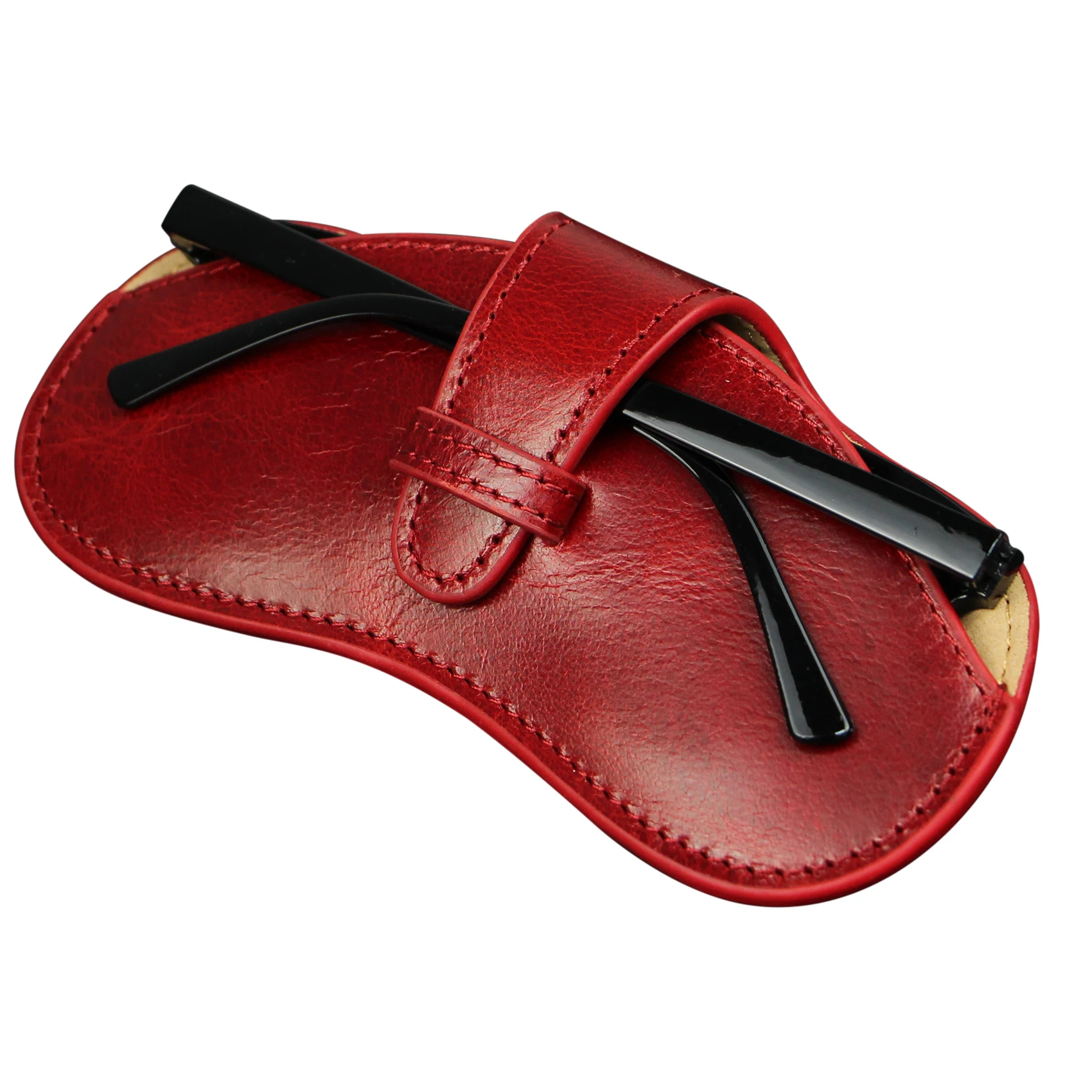 Genuine Leather Glasses Case Sunglasses Pouch Eyeglass Case, for Men and Women Storage Bag Eyewear Cover Portable Glasses Case