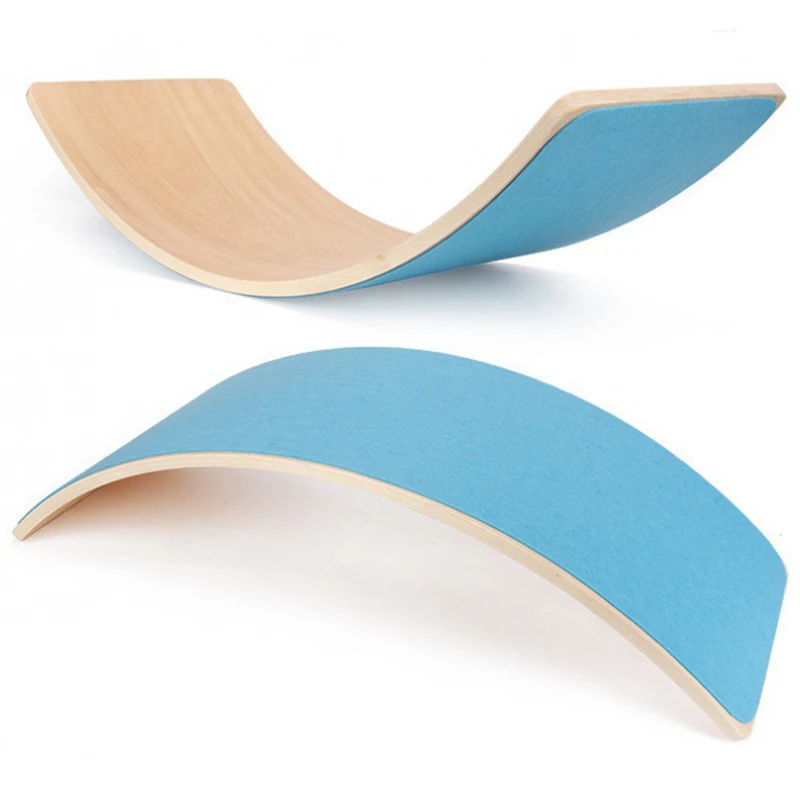 

Natural Wood Wobble Board Montessori Fitness Balance Curvy Board Indoor Training Kids Wooden Child Balance Board