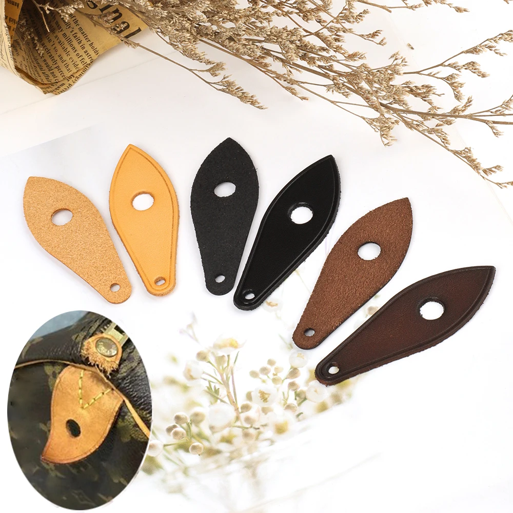 2 قطعة DIY بها بنفسك جلد طبيعي البريدي مجتذب استبدال سستة رؤساء ل نانو سبيدي الأمتعة على ظهره سترة حقيبة الملحقات