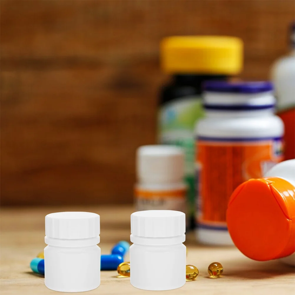 

24Pcs Solid Bottle 30Ml Refillable Small Medicine Containers Hdpe Leakproof Pill Bottles for Travel Medication Dispensing