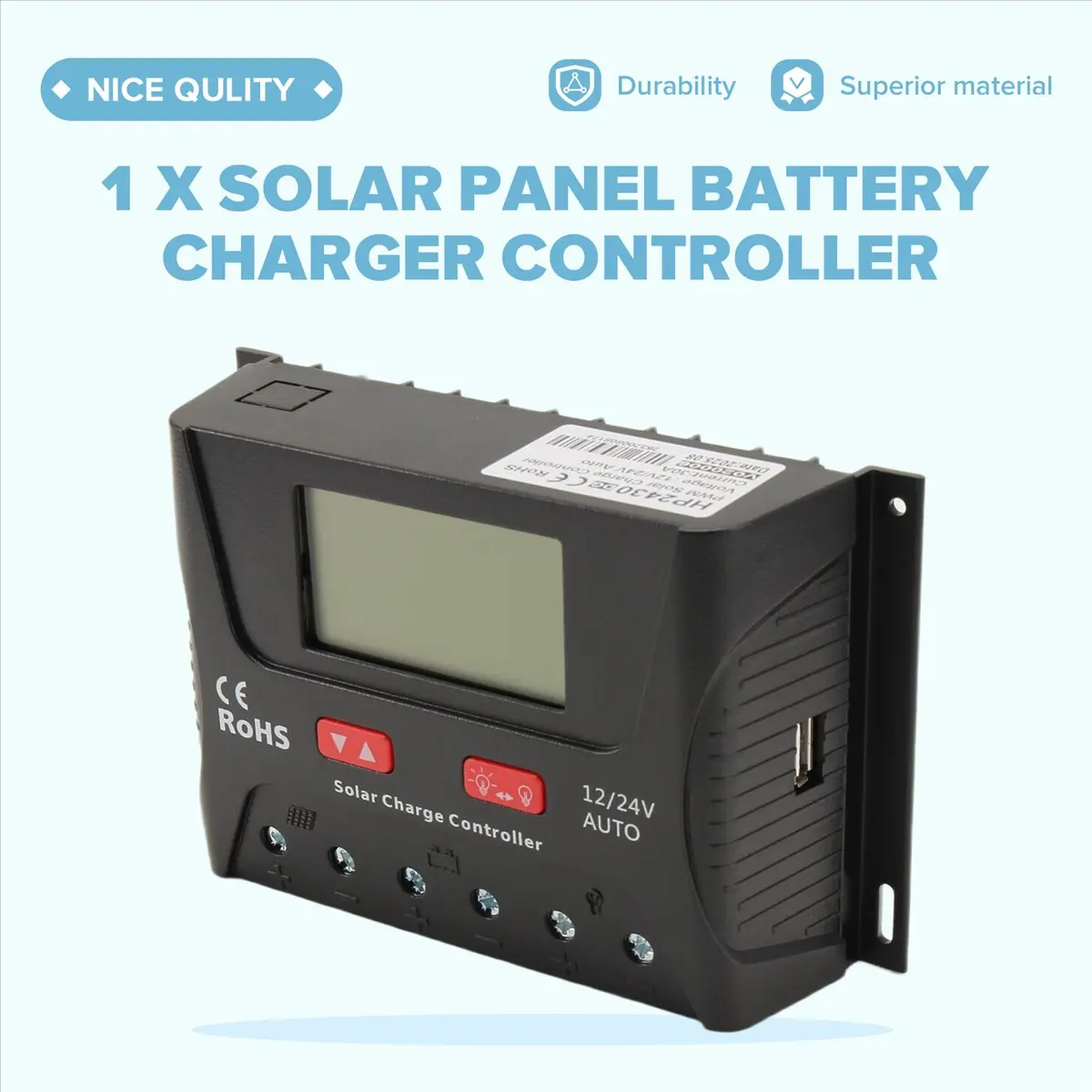 

55V PV Input 30A Solar Panel Battery Charger Controller Solar PV Regulator for Sealed , Acid / GEL / Lithium Battery