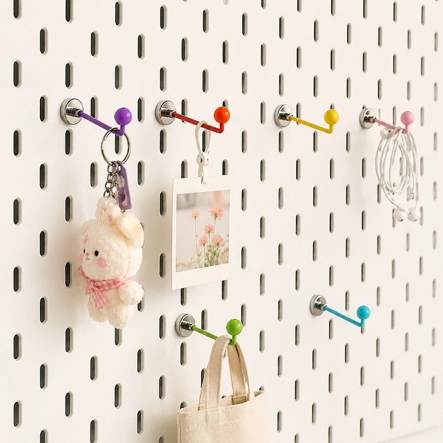 3Pcs L-Shaped Heavy Duty Magnetic Hooks with Colorful Silicone Coating Strong Magnet Hanger for Fridge Metal Surface Key